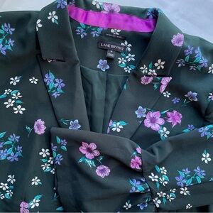 Lane Bryant The Bryant Blazer Green Floral Bell Sleeve Size 16